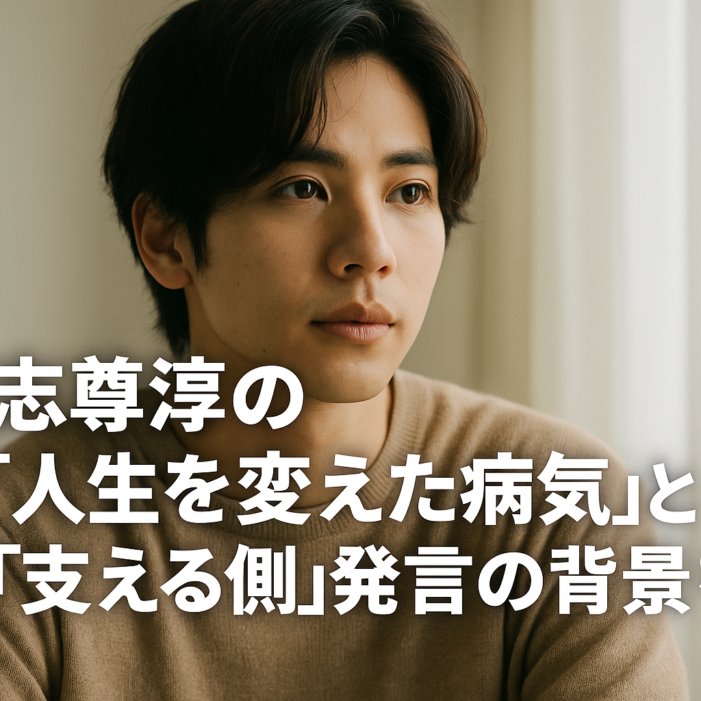 志尊淳の“人生を変えた病気”と「支える側」発言